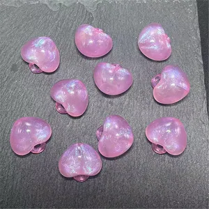 Acrylic mermaid night luminous chubby heart beads DIY jewelry phone chain accessories detail shot