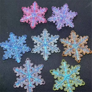 Breloques Flocon de Neige Lumineuses Sirène en Acrylique DIY Fabrication de Bijoux Pendeloques Accessoires pour Chaîne de Téléphone