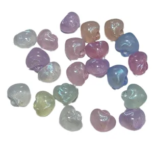 Acrylic mermaid luminous heart loose beads for DIY jewelry phone chain accessories