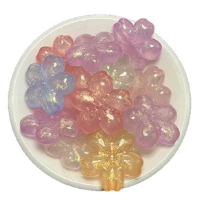 Mermaid glitter luminous cherry blossom beads for DIY phone chains, keychains and jewelry making.