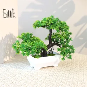 Arbol Bonsai Pino Artificial Planta En Maceta Plastico Falso Verde Decoracion Hogar