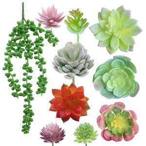 Planta Suculenta Artificial Flor Falsa Mini Bonsái Adorno De Escritorio De Plástico Vegetación Decoración De Cabeza Floral
