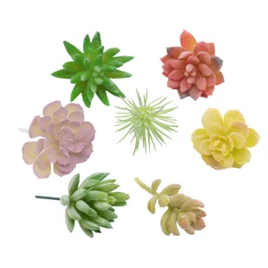 Artificial Succulents Plants Set Fake Succulent Heads Faux Greenery For Home Decor DIY Craft Floral Arrangement