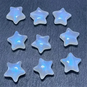 Close-up detail of acrylic mermaid star beads for DIY phone chain jewelry accessories crafts.
