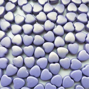 Mermaid macaron iridescent heart beads for DIY phone chains, jewelry and bag accessories.