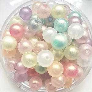 Acrylique Macaron Couleur Dégradé Trou Droit Perles Vrac DIY Fait Main Fabrication de Bijoux Collier Bracelet Accessoires