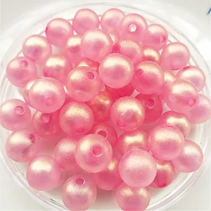 Perles rondes en acrylique jelly macaron irisées en vrac pour bijoux faits main DIY accessoires