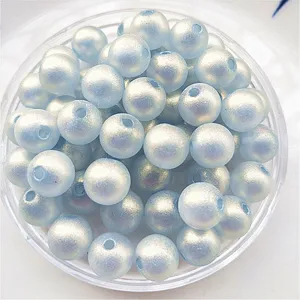 Perles rondes irisées macaron en acrylique vue détaillée pour fabrication de bijoux DIY