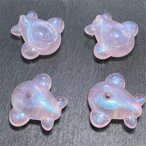 Pink mermaid acrylic airplane beads glowing DIY jewelry accessories phone charm wholesale