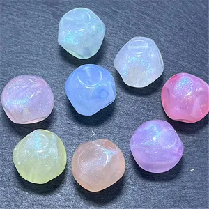 Cuentas Sueltas en Forma de Higo Acrílico Luminoso Iridiscente Cuentas de Manualidades DIY para Cadena de Teléfono Accesorios de Bolso Fabricación de Joyas
