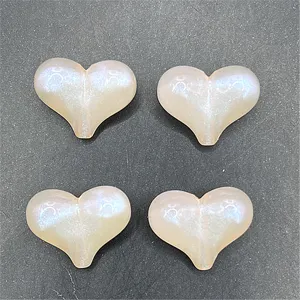 Mermaid iridescent glow peach heart DIY charms resin accessories for phone chain crafts