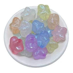 Colorful iridescent chunky star beads for DIY jewelry making phone charms crafts accessories.