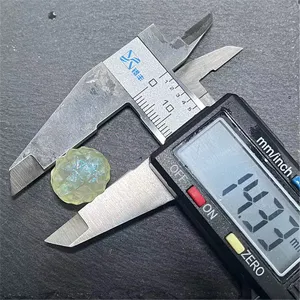 Acrylic luminous faceted bead detail showing size measurement, ideal for DIY jewelry and charms.