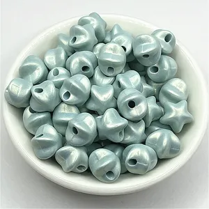 ABS pearlescent star beads light blue magic color DIY handmade jewelry accessories craft