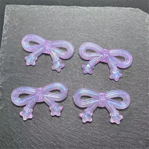 Mermaid iridescent bow star resin charms DIY handmade phone chain jewelry craft accessories