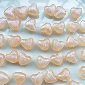 10MM Acrylic Heart Beads Iridescent Mermaid DIY Jewelry Necklace Bracelet Craft Material
