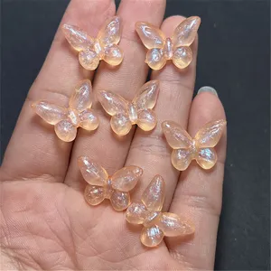 Resin iridescent butterfly charms for DIY phone chains jewelry crafts and handmade accessories.