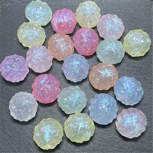 Acrylic Mermaid Luminous Bayberry Pineapple Faceted Direct Hole Loose Beads DIY Phone Chain Bag Clothing Accessories