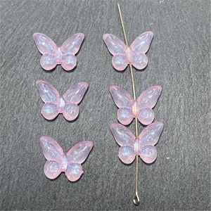 Acrylic Mermaid Glow Butterfly Beads DIY Jewelry Making Accessories Vertical Hole Craft Charms For Phone Chain