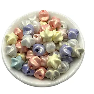 ABS pearl finish star beads colorful DIY handmade jewelry bracelet necklace accessories