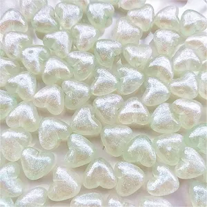 10mm acrylic heart mermaid iridescent beads DIY jewelry necklace bracelet craft supplies