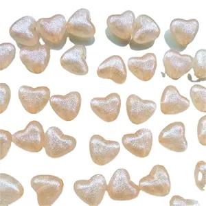 10mm acrylic heart beads iridescent pearl craft charms for diy jewelry making necklace bracelet