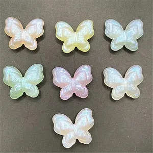 Perles Papillon Lumineuses en Acrylique Perles Vrac Sirène Éclat Pour DIY Chaîne De Téléphone Sac Pendentif Fabrication De Bijoux Accessoires
