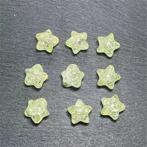 perles en vrac craquées étoile acrylique 11mm transparent jaune diy bijoux accessoires