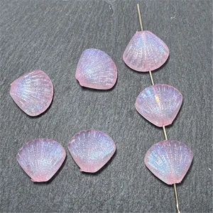 Cuentas de Concha Luminosas de Sirena Cuentas Sueltas Acrílicas Agujero Vertical DIY Fabricación de Joyas Cadena de Teléfono Accesorios