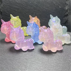 Perles en Acrylique Licorne Lumineuse Sirène Vrac Fabrication de Bijoux DIY Breloques Artisanales Mignonnes de Dessin Animé Pour Bracelet Chaîne de Téléphone