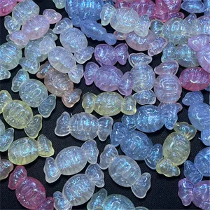 Cuentas de Caramelo Acrílicas Cuentas Sueltas Luminosas Perladas Para Fabricación de Joyas DIY Cadena de Teléfono Accesorios