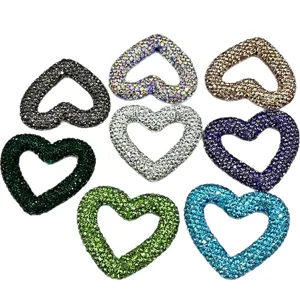 Large rhinestone heart DIY charms pendants for phone chains keychains crafts 8 colors