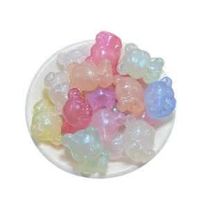 Perles d'ours lumineuses nacrées bricolage mignon résine accessoires pour bijoux DIY