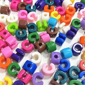 Cuentas coloridas en forma de C de acrílico bricolaje cadena de teléfono accesorios detalle