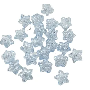 Perles en acrylique transparent bleu en forme d'étoile pour la création de bijoux DIY.