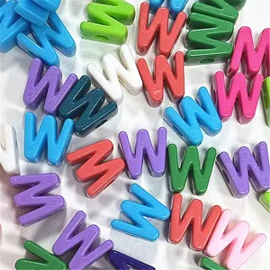 Cuentas de letras de acrílico de colores a granel para joyería DIY llaveros y accesorios lindos
