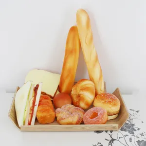 Conjunto de modelo de pan PU artificial, accesorios de fotografía de comida falsa y postres.