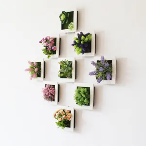 Cornice per foto di piante artificiali decorazione da parete succulente set design.