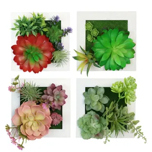 Pianta succulenta finta decorazione da parete cornice quadro sfondo casa ufficio