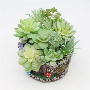 Planta Suculenta Artificial Suculenta Flocada Individual Planta de Simulación Accesorios de Pared Decoración del Hogar Tallos de Flores Artificiales