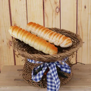 Modelo de pan PU simulación comida fotografía accesorios falso cesta repostería deco.