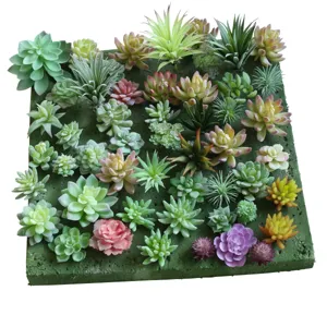 Artificial succulent plants faux flower DIY wall decor set multi-color artificial succulent heads