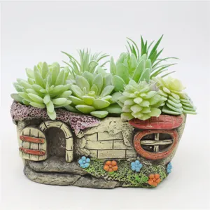 Plantas suculentas artificiales en maceta de resina casa decoracion jardin miniatura
