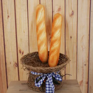 Modelo de pan baguette artificial de PU accesorio de fotografia para exhibicion de comida