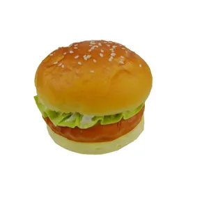 Modelo de hamburguesa falsa de PU pan falso accesorio de fotografía de alimentos decoración