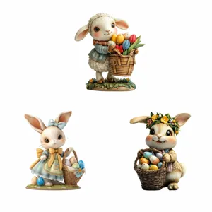Easter cute cartoon rabbit egg resin figurine size chart display cute backpack pendant