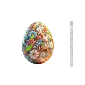Colgante Acrílico de Conejito de Pascua Adorno Colgante para Interior de Coche Lindo Decoración Colgante de Huevo de Pascua Regalo de Fiesta