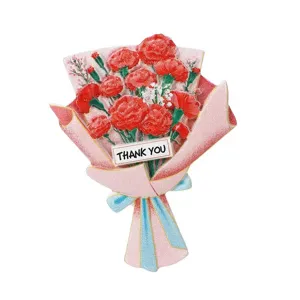 Acrylic flower bouquet car vent clip aromatherapy detail view, cute floral design.