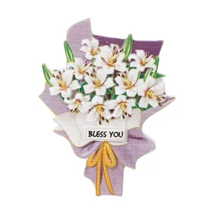 Acrylic lily bouquet car air vent clip cute floral aromatherapy decor for car interior