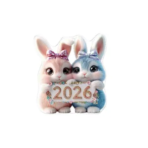 Lindo colgante de mochila de acrílico conejito de Pascua 2026 y decoración para coche.